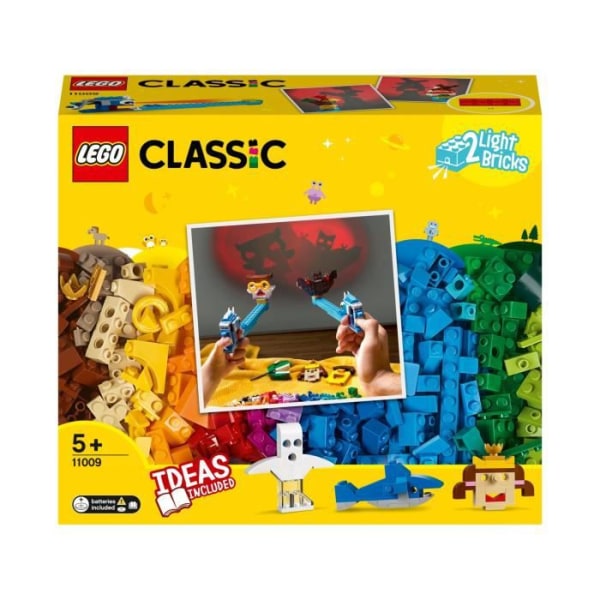 LEGO® Classic 11009 palikat ja valot – luovat rakennuslelut, varjoteatteri 5-vuotiaille ja sitä vanhemmille lapsille