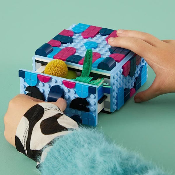 LEGO® DOTS 41805 Den kreative dyreskuffe, mosaiksæt, opbevaringsboks, kreative hobbyer