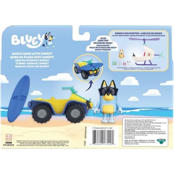 Strandkvarter BLUEY med figur Bandit og tilbehør - Bluey Blå