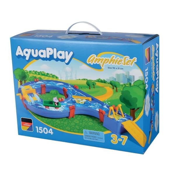 Smoby Aquaplay Amphie-vesileikkisetti, jossa 1 vene ja 2 hahmoa Blå