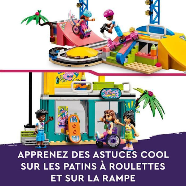 LEGO® Friends 41751 Skatepark, skateboardlegetøj, med minidukke og scooter Vit