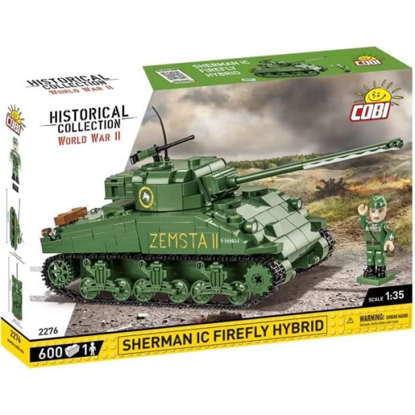 Modellsats - COBI - 2276 - SHERMAN IC FIREFLY HYBRID - Grön - För barn från 6 år - Inredning