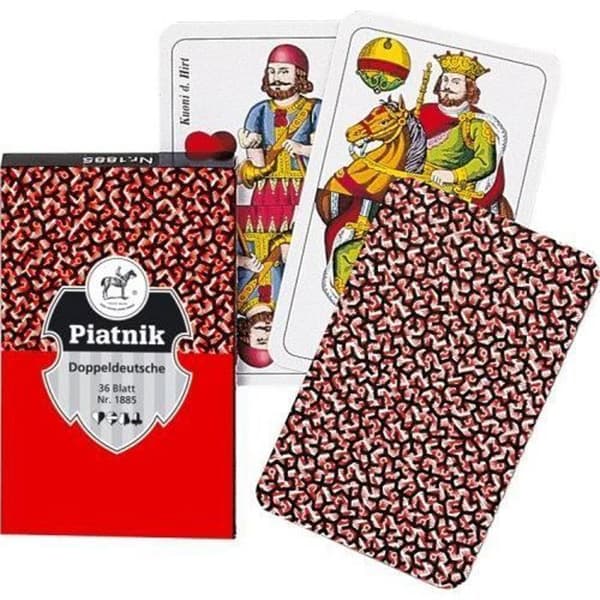 Piatnik Double German Flush -korttipeli (36 korttia) - Punainen