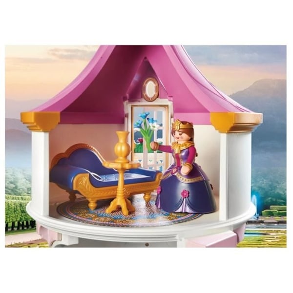 PLAYMOBIL - Princess Palace - 265 stykker - 2 karakterer inkluderet - Fra 4 år gammel rosa och vitt