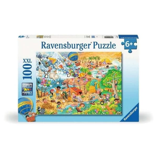 Puslespil - De 4 årstider - 100 brikker - 49 x 36 cm - Unisex