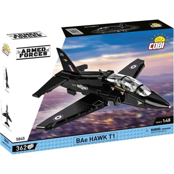Flyvemaskine i mursten - COBI - BAE HAWK T1 - 362 elementer - Skala 1:48 - Hvid farve