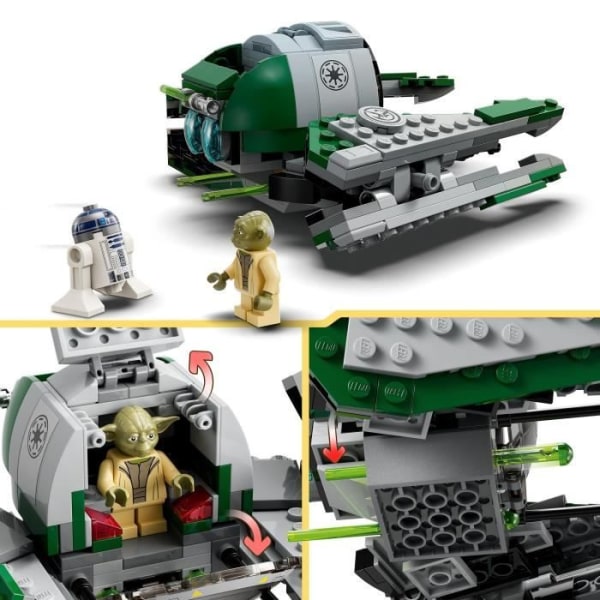 LEGO® Star Wars 75360 The Clone Wars Jedi Hunter Yoda Toy med Yoda Minifigure och R2-D2 Minifigure