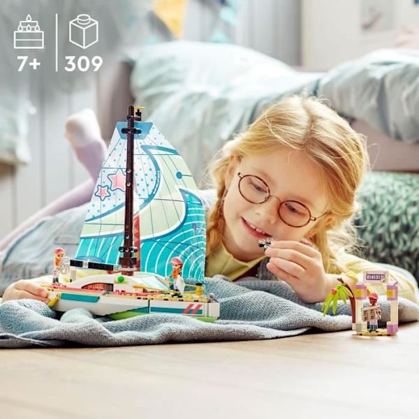 LEGO 41716 Friends Stephanies haveventyr, båd- og dronelegetøj, rejse med minidukker, børn fra 7 år og opefter Flerfärgad
