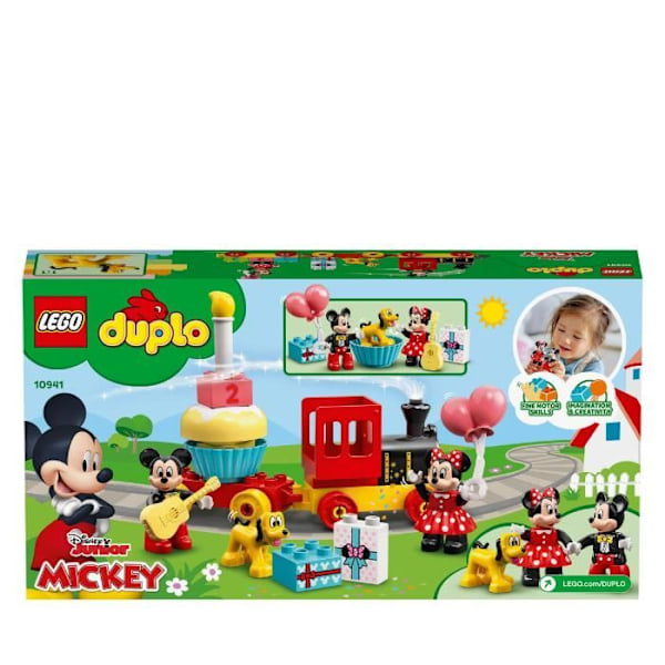 LEGO® 10941 DUPLO Disney Mickey og Minnies fødselsdagstoglegetøj til børn fra 2 år og opefter med tog og minifigurer Grön