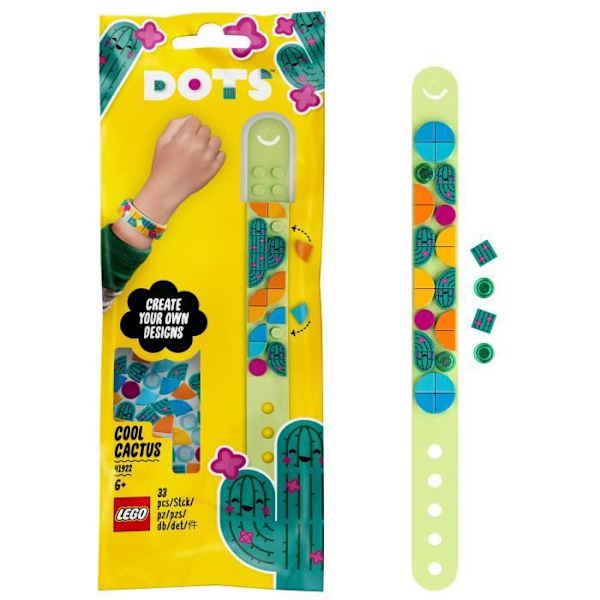 LEGO® 41922 DOTS Kaktusarmbåndet – Kreative hobbyer, fliser, perler, smykker til børn