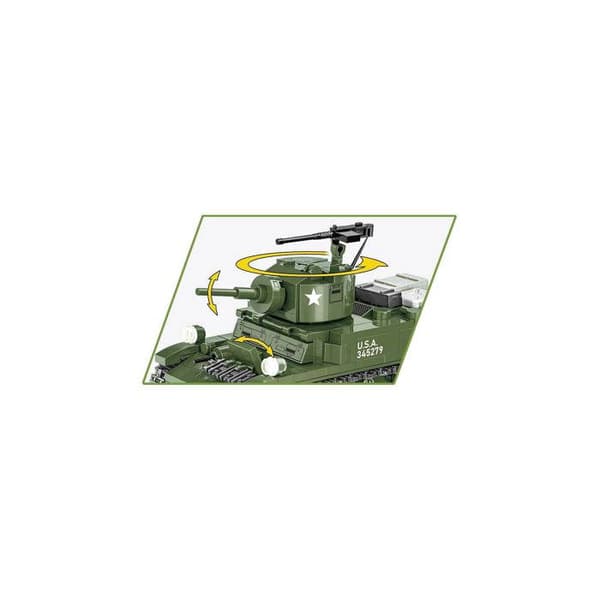 Byggset - COBI - M3 Stuart - 511 element - 2 figurer - Grön Grön
