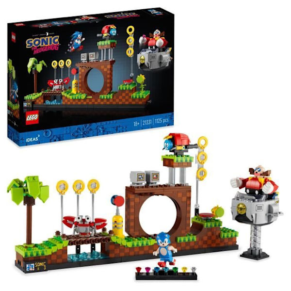 LEGO® Ideas 21331 Sonic the Hedgehog™ – Green Hill Zone, videospilsniveau, byggesæt, gaveidé Flerfärgad