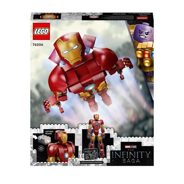LEGO 76206 Marvel Iron Man nivelpanssari, Avengers-lelu, Iron Man -hahmo, Age of Ultron -elokuva, Infinity, lapset 9 vuotta Flerfärgad