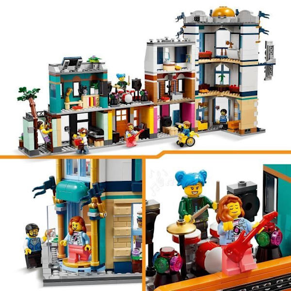LEGO® Creator 31141 The High Street, byggelegetøj med skyskraber og Market Street, gaveidé Flerfärgad