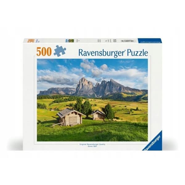 Pussel 2D - RAVENSBURGER - Dolomiterna - 500 bitar - Bergslandskap - SoftClick passform Flerfärgad