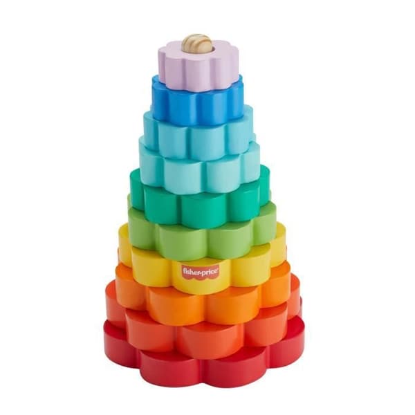 Fisher-Price-Ring Stacker med 10 träbitar HXT77 Flerfärgad