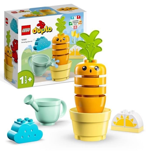 LEGO® DUPLO Ensimmäinen 10981 kasvava porkkana, pinottava lelu 1,5-vuotiaille ja sitä vanhemmille vauvoille Flerfärgad