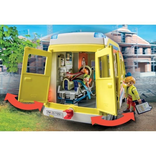 PLAYMOBIL 71202 Ambulanssi valo- ja äänitehosteilla, City Action Rescuers Flerfärgad