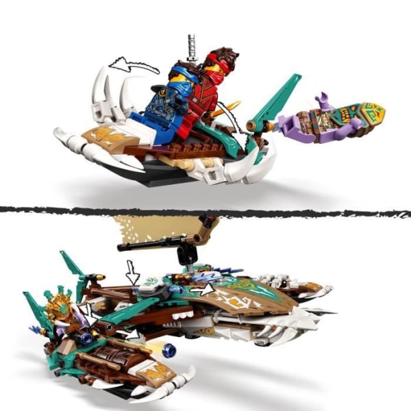 LEGO® NINJAGO 71748 Katamarankamp, legetøj med 4 både og minifigurer