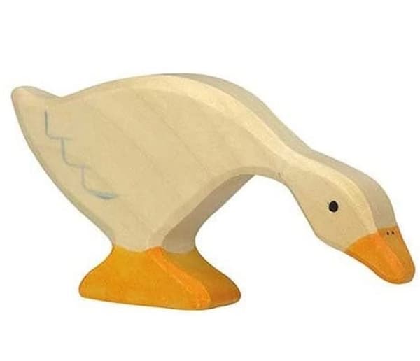 Träfigur - HOLZTIGER - Äta gås - Handmålad