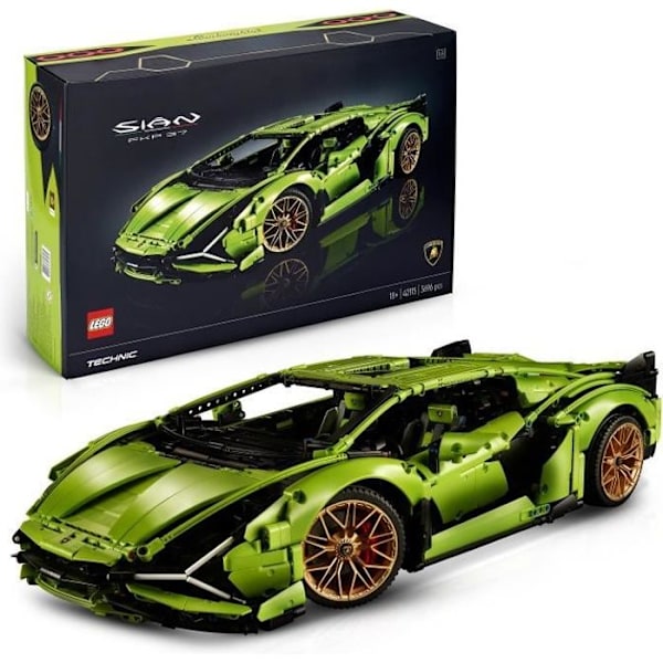LEGO® Technic 42115 Lamborghini Sián FKP 37, malliauto, 1:8, rakentamiseen, kokoelmaan, rakennusauto, aikuisille Röd
