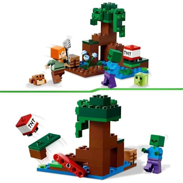 LEGO Minecraft 21240 Swamp Adventures Byggleksak med zombieminifigur Vit