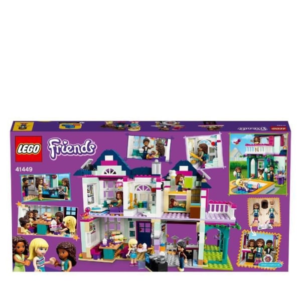 LEGO® Friends 41449 Andreas familjehus, leksak med dockhus, för barn från 6 år och uppåt, flickor och pojkar