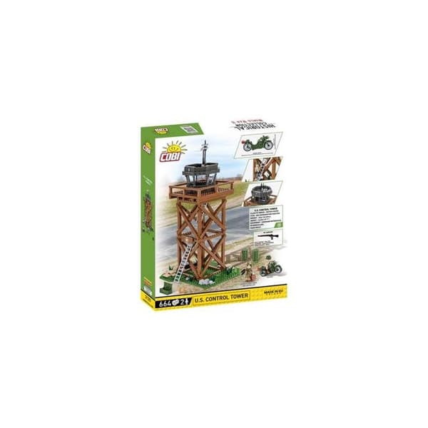 Byggsats - COBI - U.S. Kontrolltorn - Brun - 664 bitar - 2 figurer kastanj