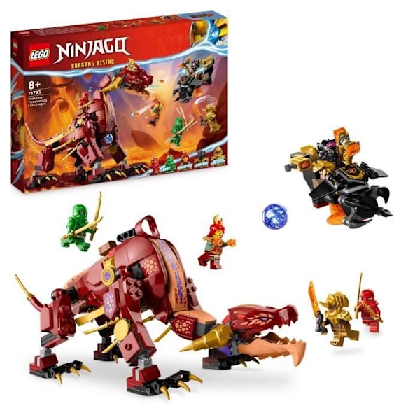 LEGO® NINJAGO 71793 Heatwave Transformable Lava Dragon, Dragon Legetøj med minifigurer Flerfärgad