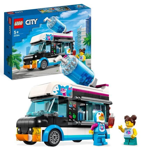 LEGO® City 60384 Penguin's Slush Truck, lastbillegetøj til børn i alderen 5, med minifigurer Flerfärgad