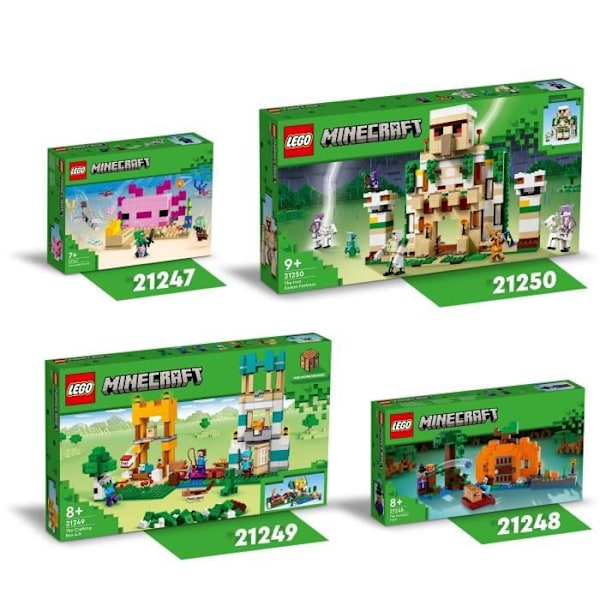 LEGO® Minecraft 21249 Bygglådan 4.0, 2-i-1-leksaker med Steve, Creeper och Zombie-minifigurer Flerfärgad