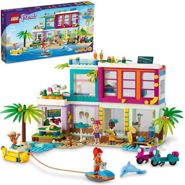 LEGO® 41709 Friends Summer 2022 Beach Semesterhus, med pool, Mia minidocka och tillbehör, barn från 7 år och uppåt Flerfärgad