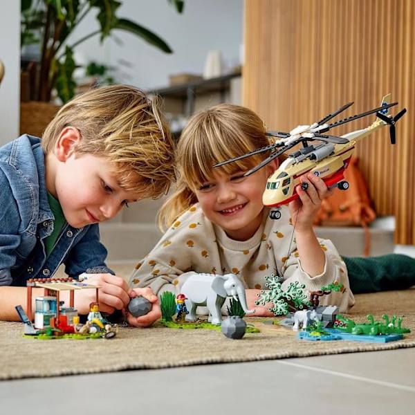 LEGO® City 60302 villieläinten pelastusoperaatio, Savannah Animals -hahmo, krokotiilihahmo, helikopterilelu