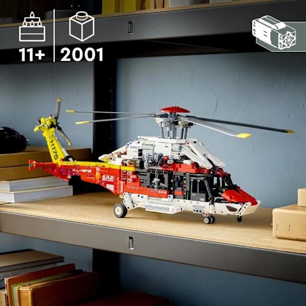 LEGO 42145 Technic Airbus H175 Redningshelikopter, Helikopterlegetøj, Uddannelsesmodel, Modelbygning, Børn fra 11 år og opefter Flerfärgad