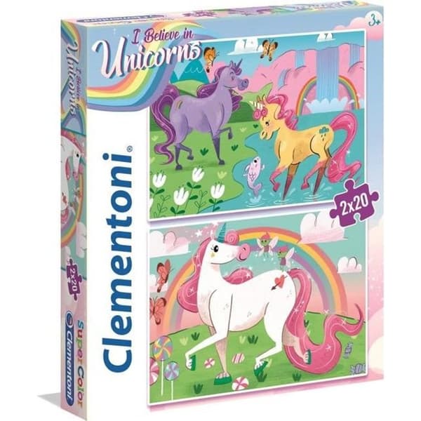 Puzzle Yksisarviset - Clementoni - 2x20 palaa - Lapsille 3 vuotta ja enemmän