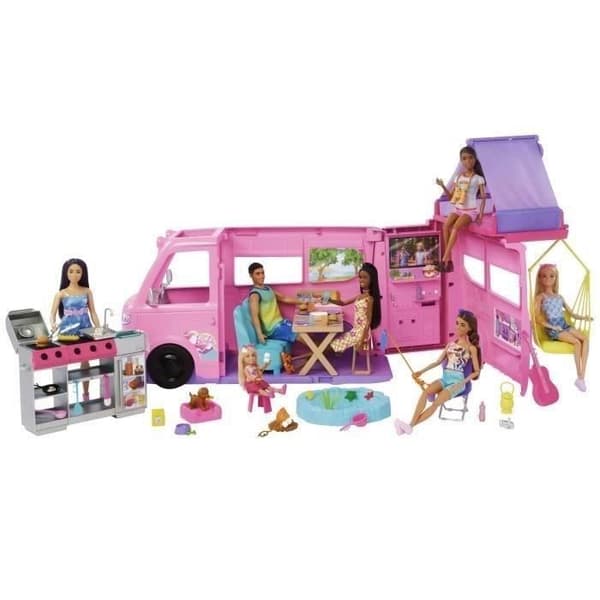 Barbie - Drømme Campingvogn - mere end 60 tilbehør - Barbie - HRJ78