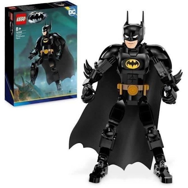 LEGO® DC 76259 Batman-minifiguren, superhjälteleksak med udde, baserad på Batman-filmen från 1989 Svart