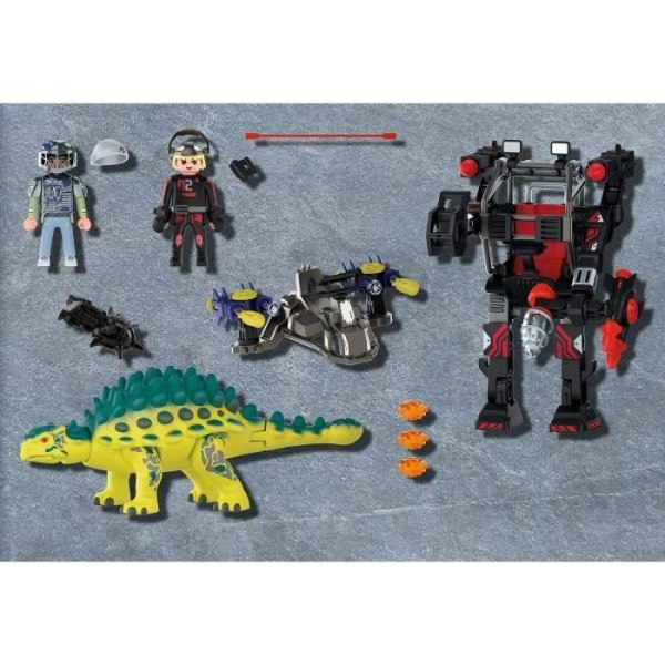 PLAYMOBIL - 70626 - Dino Rise - Saichania og robotsoldat - Blandet - 73 stykker Orange