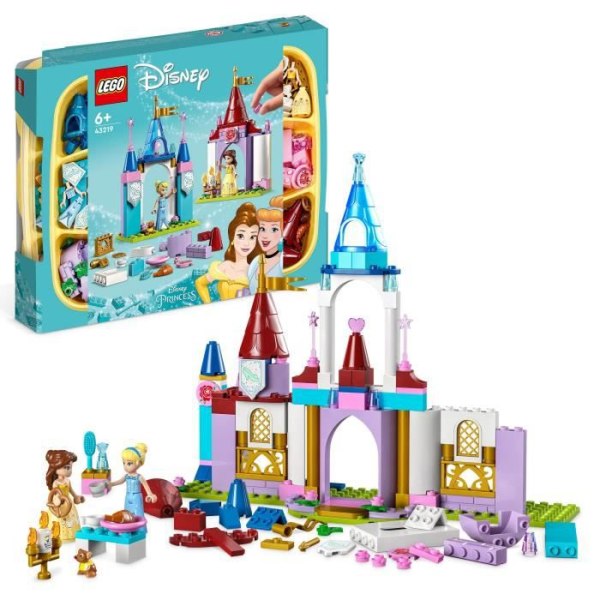 LEGO® Disney Princess 43219 kreativa slott, leksaksslott med Belle och Askungen minidockor