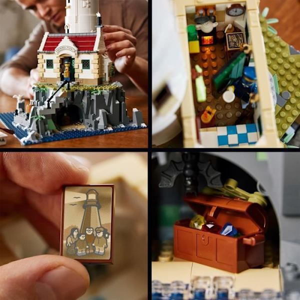 LEGO 21335 Ideas Moottoroitu Majakka, Cdiscountin eksklusiivisuus, Lahjaidea, Kotiaskartelu, sisältäen Merihenkilöfiguureja, Aktiviteetti Flerfärgad