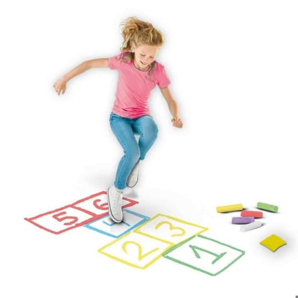 Kridtspil 5 i 1 - SES CREATIVE - 6 farver - 2 kastetasker - Til børn fra 3 år