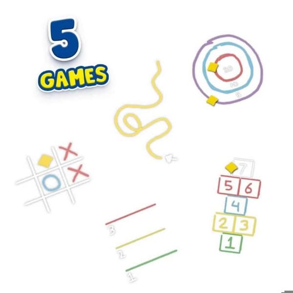 Kridtspil 5 i 1 - SES CREATIVE - 6 farver - 2 kastetasker - Til børn fra 3 år