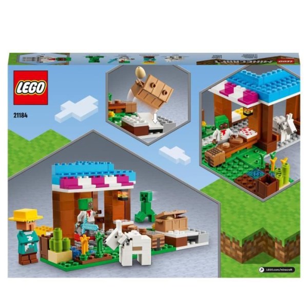 LEGO® 21184 Minecraft bageriet, byleksak, ranka, svärd och djurminifigurer, födelsedagspresent från 8 år gammal Flerfärgad