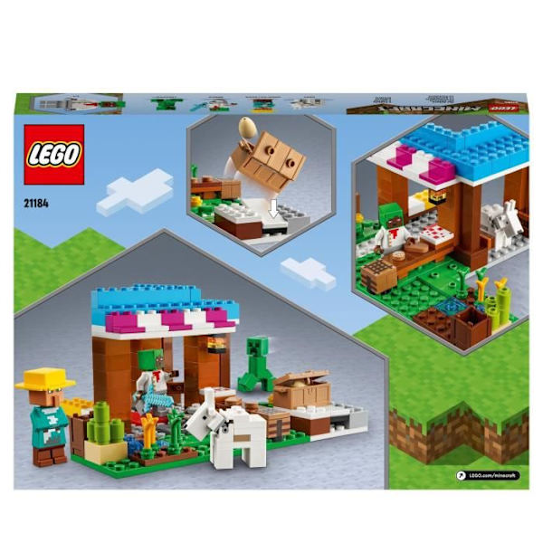 LEGO® 21184 Minecraft Leipomo, kylälelu, Creeper-minihahmot, miekka ja eläin, syntymäpäivälahja 8-vuotiaille Flerfärgad