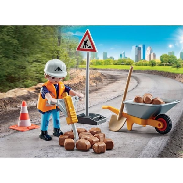 PLAYMOBIL - 71045 - City Action Construction - Road Workers Promo Pack Flerfärgad