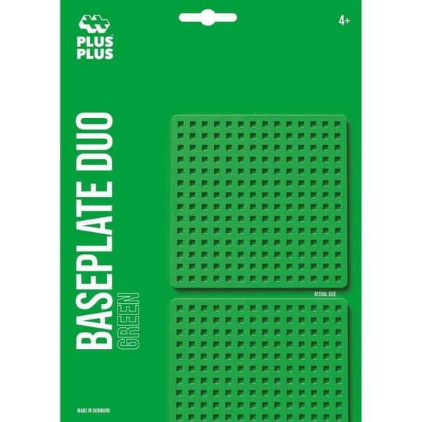 Byggplattor för byggleksaker - Plus Plus - Set med 2 plattor - Kompatibla med Mini Plus Plus-serien Grön