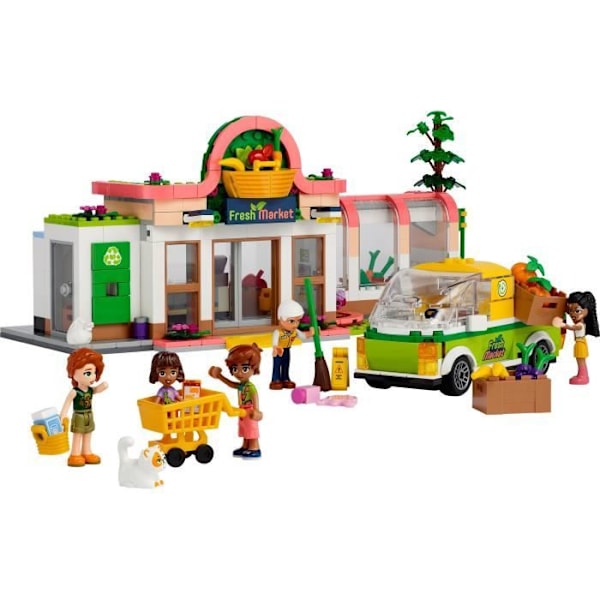 LEGO® Friends 41729 Økologisk købmand, supermarkedslegetøj, med lastbil og minidukker Vit