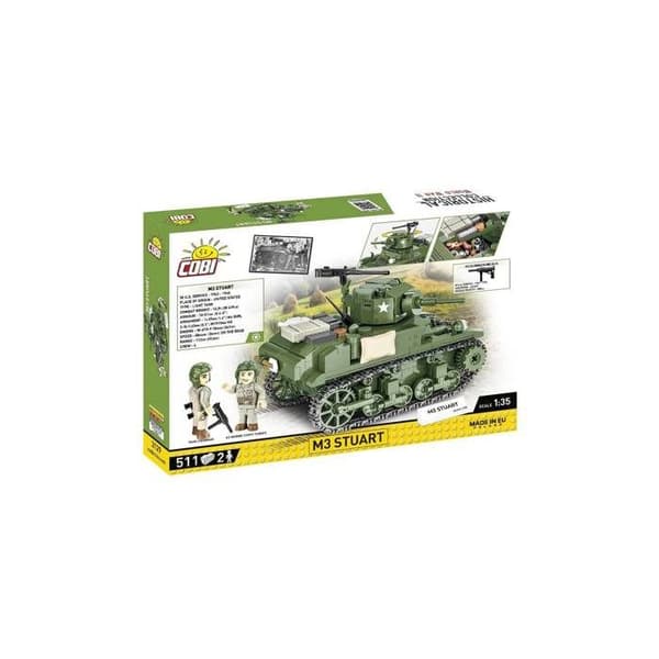Byggset - COBI - M3 Stuart - 511 element - 2 figurer - Grön Grön