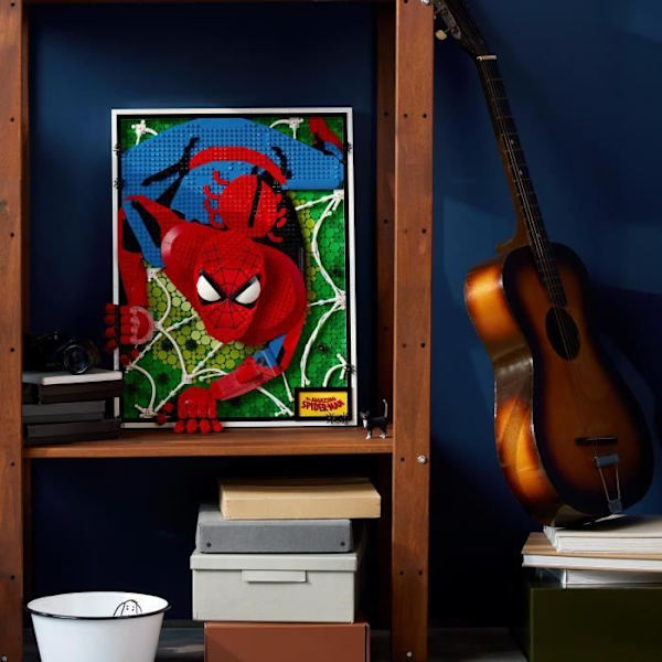LEGO® ART 31209 The Amazing Spider-Man, 3D väggkonstset, komisk affisch för tonåringar och vuxna Röd