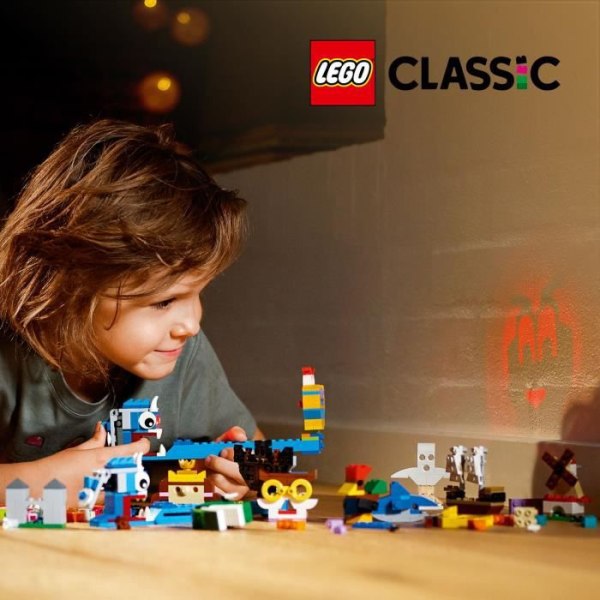 LEGO® Classic 11009 palikat ja valot – luovat rakennuslelut, varjoteatteri 5-vuotiaille ja sitä vanhemmille lapsille